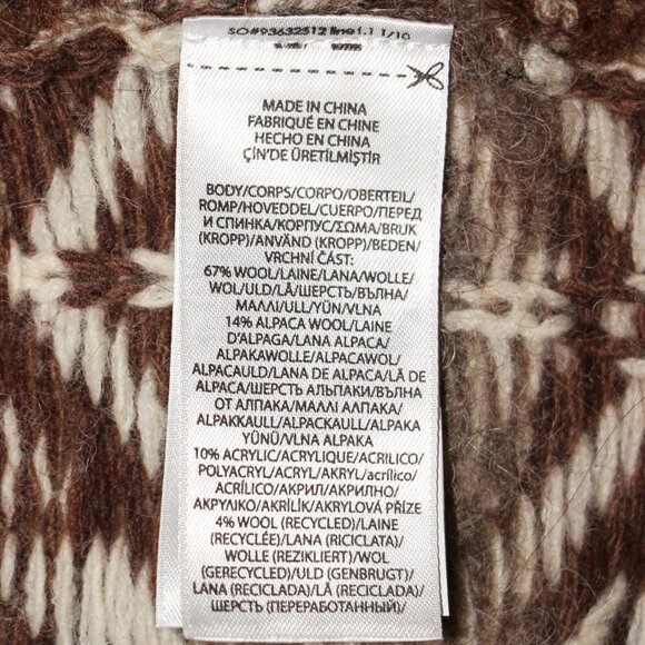 Polo Ralph Lauren Wool-Alpaca-Blend Geo-Motif Shawl Collar Belt Coatigan  M $798 - Picture 16 of 16